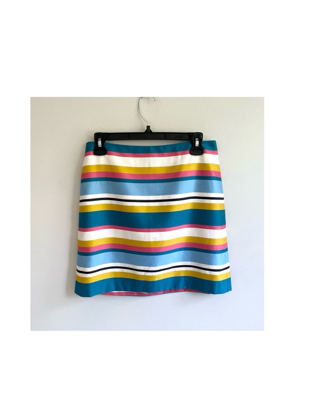 HORIZONTAL STRIPED SKIRT COTTON PINK BLUE TEAL MUSTARD BLACK WHITE PETITE